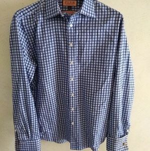 Thomas Pink Slim Fit Prestige Check Double Cuff
